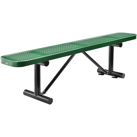Global Industrial 72 Perforated Metal Outdoor Flat Bench, Green 262075GN